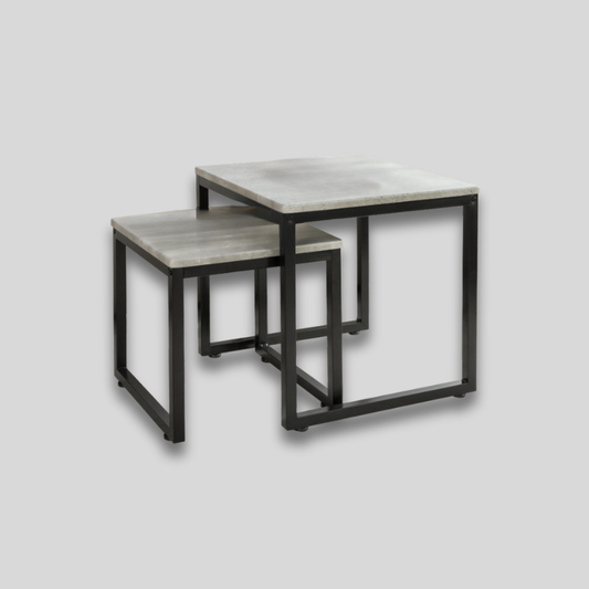 Set de tables basses gigognes carrées grises