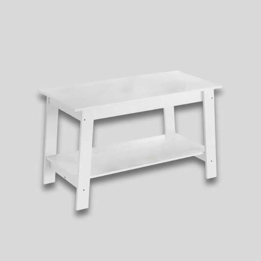 Table basse rectangulaire bois blanche