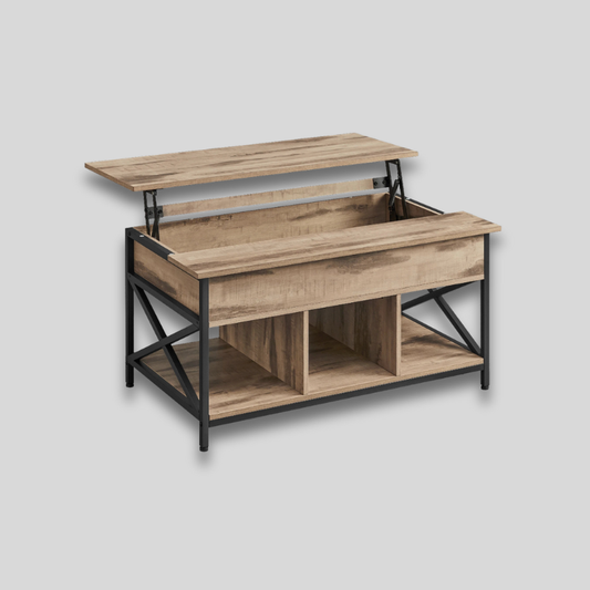 Grande table basse relevable marron