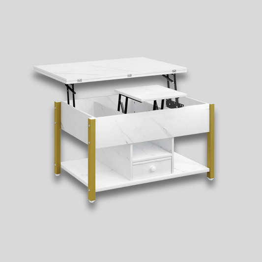 Table basse blanche relevable