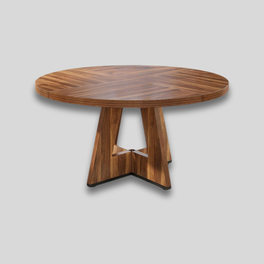 Table basse ronde design marron