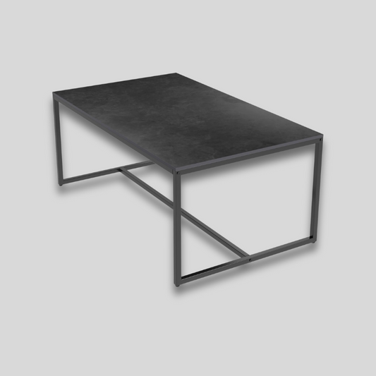 Table basse en pierre design noire