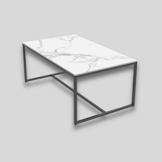 Table basse en pierre design blanche
