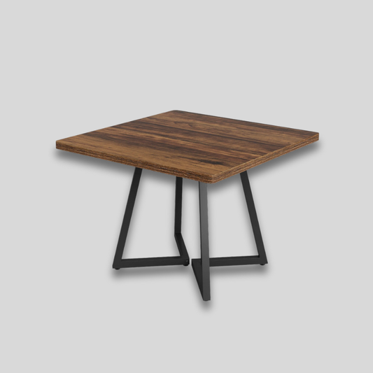 Table basse carrée industrielle marron foncé & noire